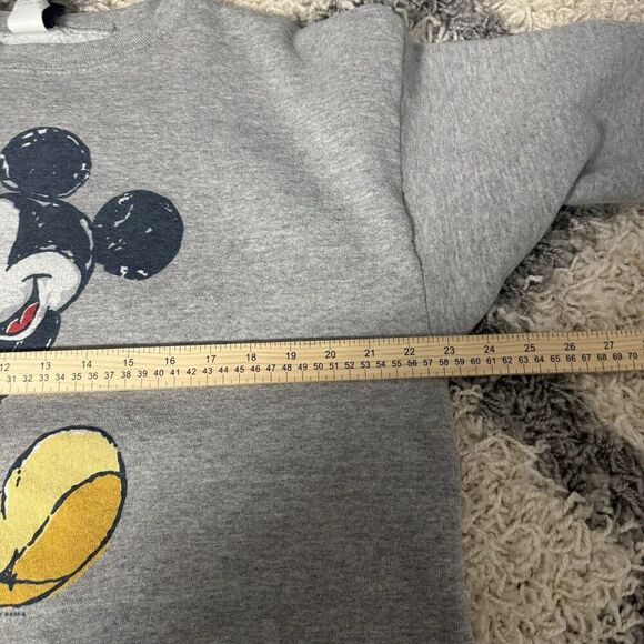 Vintage Mickey Unlimited Crewneck Sweatshirt M/L Mickey Mouse Gray Fleece 90s - Picture 6 of 7